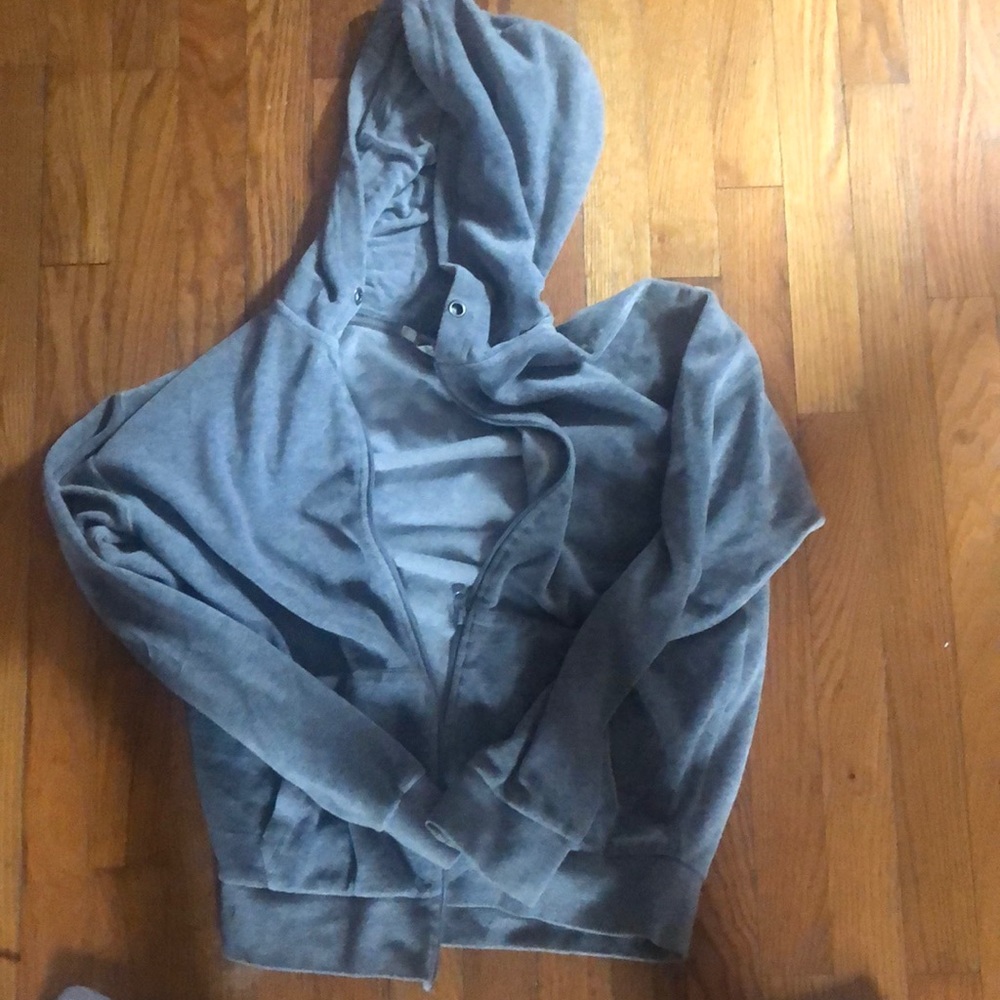 Grey velour zip up